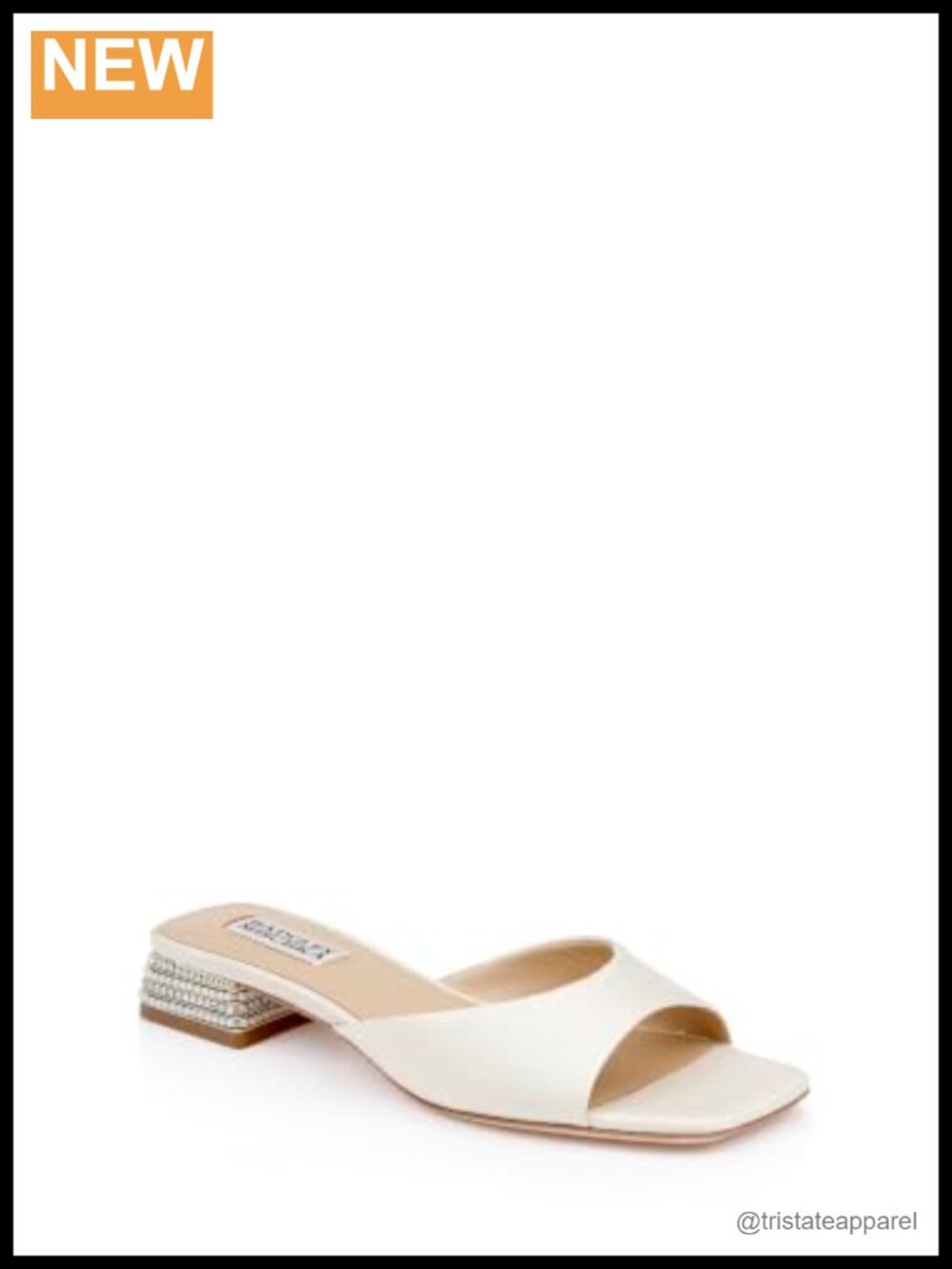 Badgley Mischka Oahu Leather Flat Slide Sandals Evening